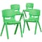 Flash Furniture Green Plastic Stackable School Chair with 13.25'' Seat Height, PK4 4-YU-YCX4-004-GREEN-GG - alternate 9